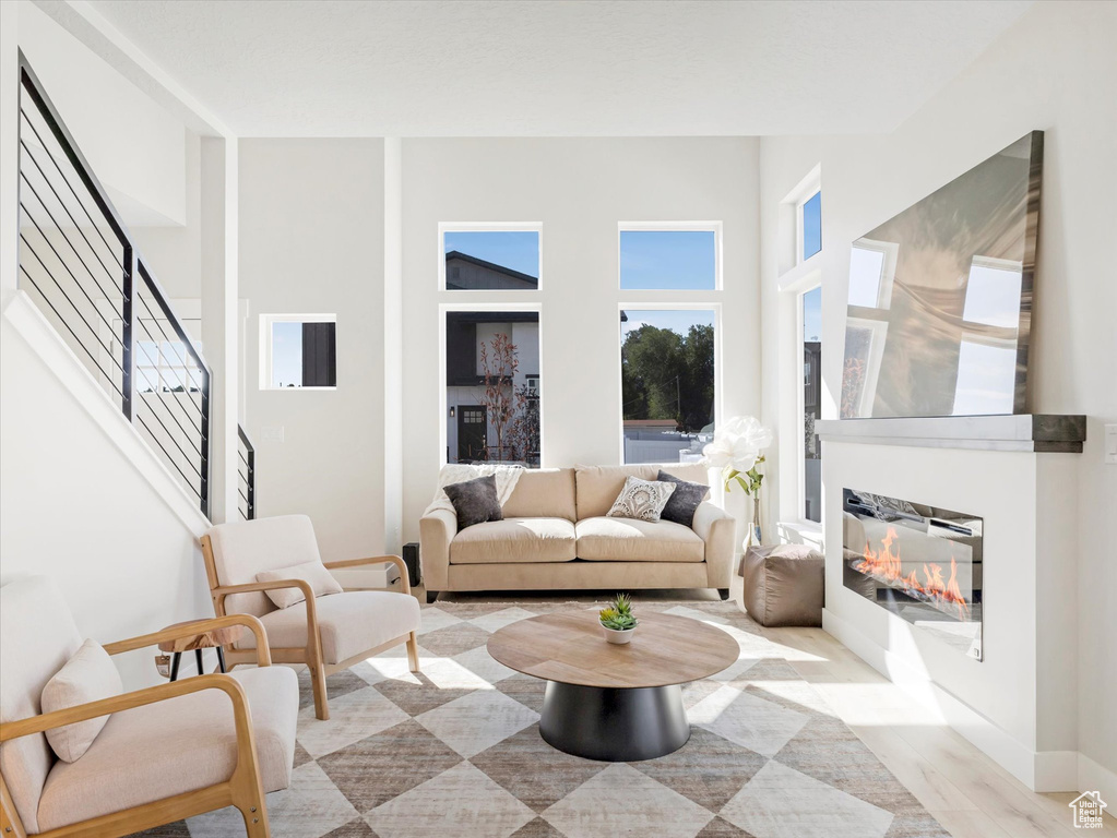 Living room featuring light hardwood / wood-style flooring