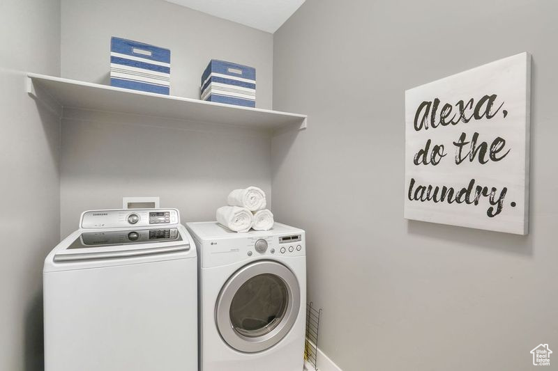 Laundry area with washing machine and dryer