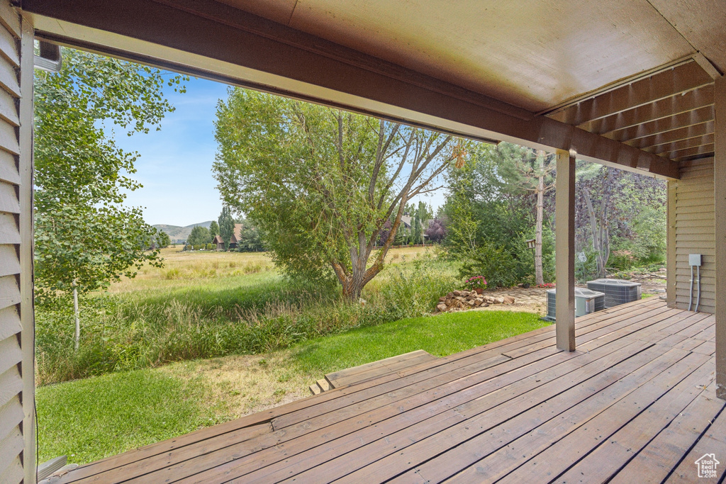 Deck featuring central AC unit