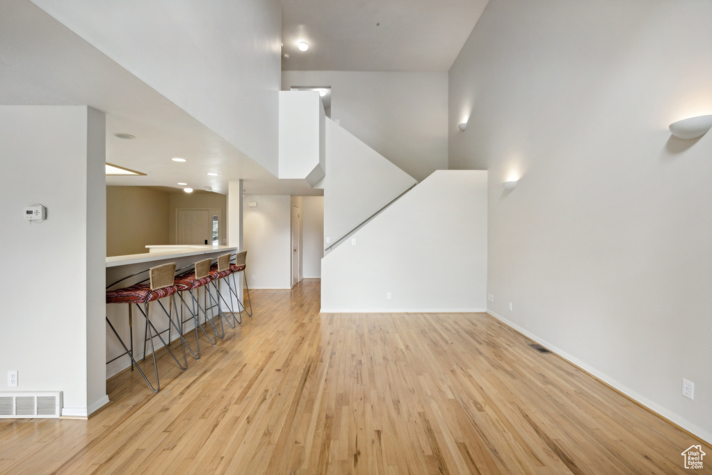 Interior space with light wood-type flooring