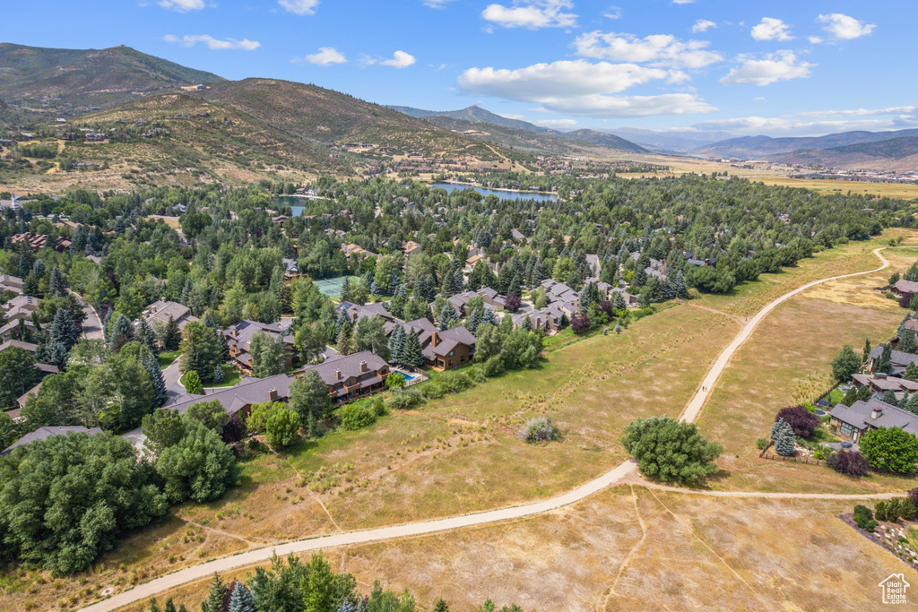 Aerial view with a mountain view