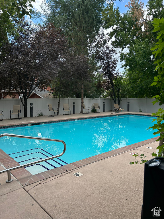 View of pool featuring a patio