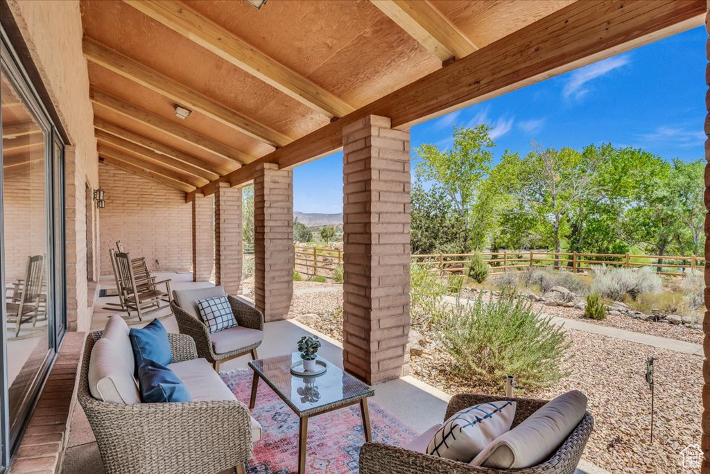 View of patio / terrace featuring an outdoor hangout area