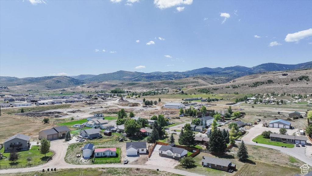 Drone / aerial view with a mountain view