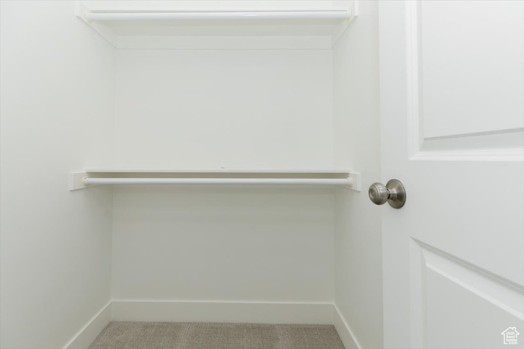 Spacious closet with carpet