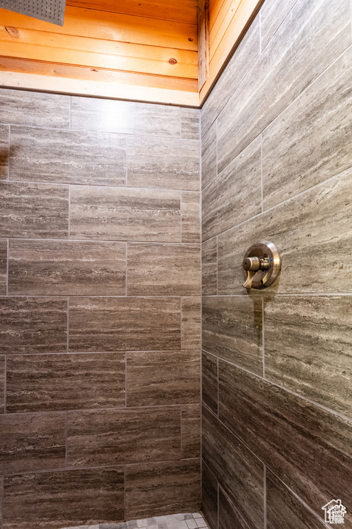 Bathroom with tiled shower