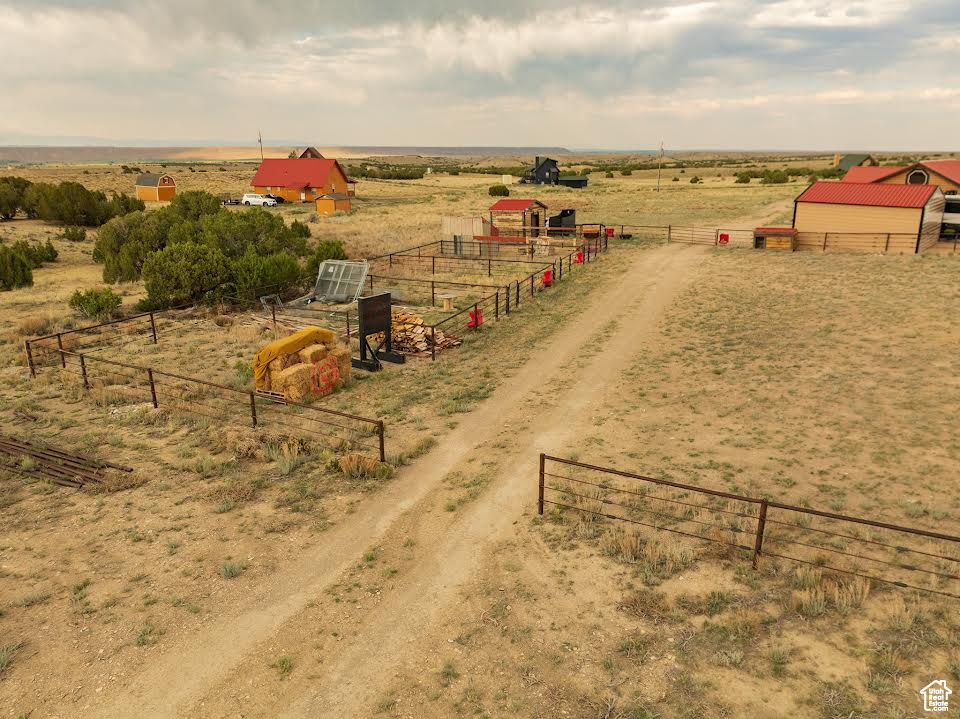 Bird's eye view featuring a rural view