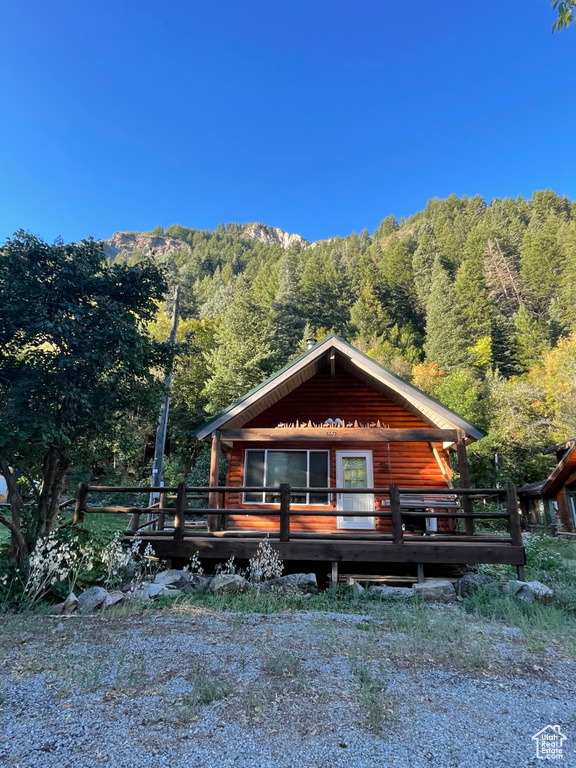 View of front of house featuring a deck