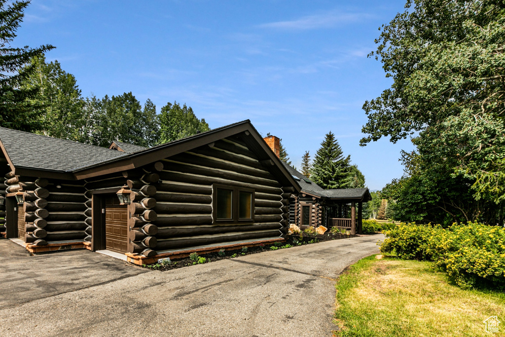 View of log home