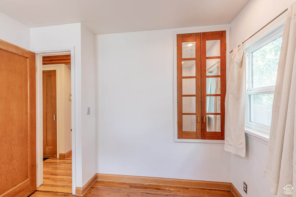 Spare room featuring light hardwood / wood-style flooring