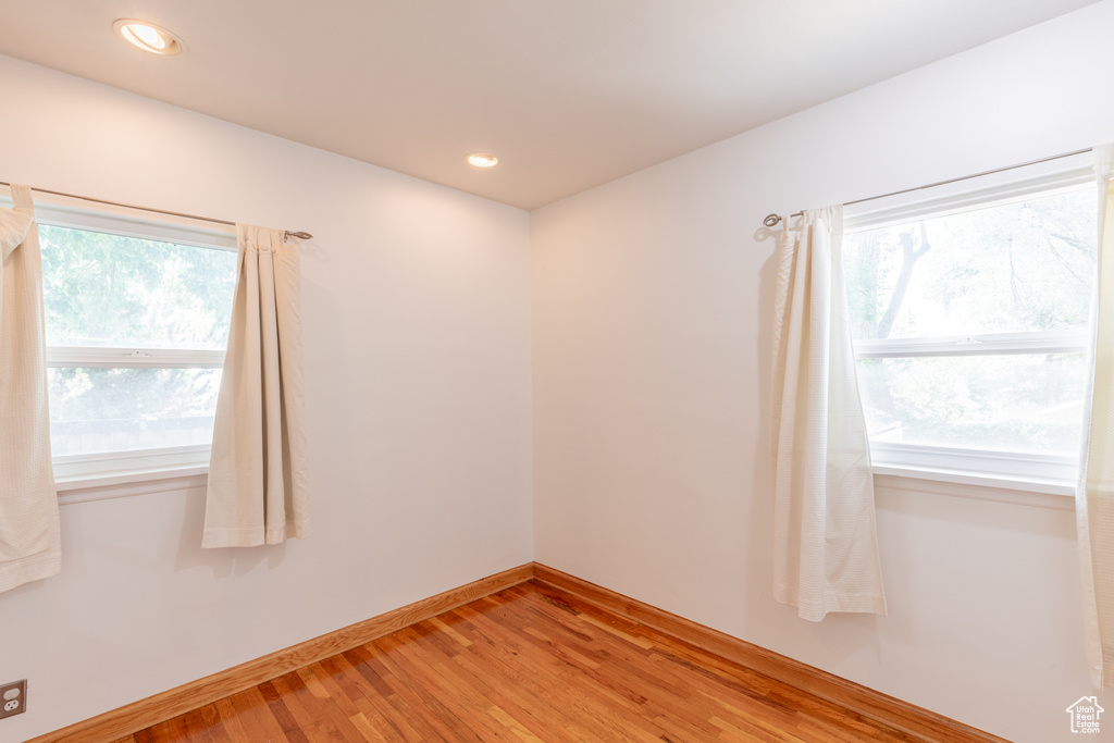 Unfurnished room featuring light hardwood / wood-style flooring