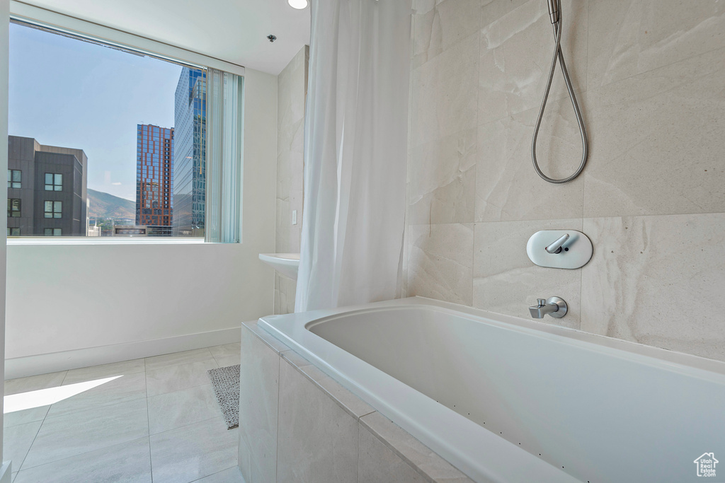 Bathroom featuring tile patterned flooring