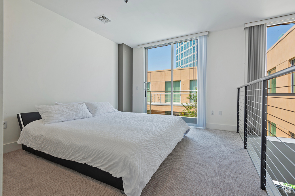 Bedroom featuring carpet