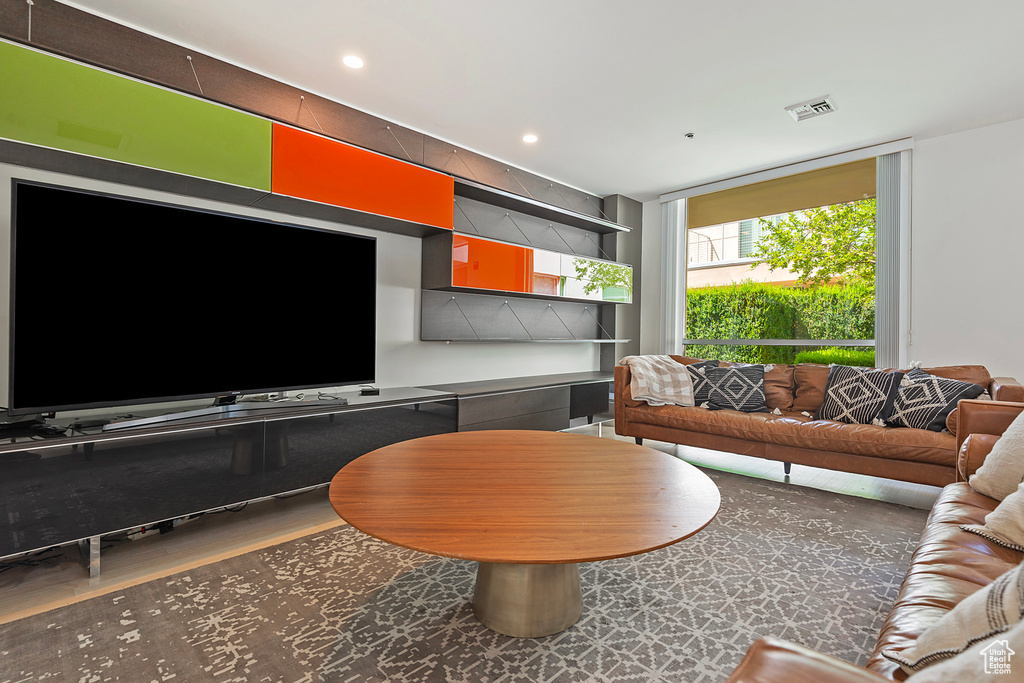 Living room featuring hardwood / wood-style floors