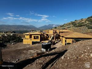 View of playground with a mountain view