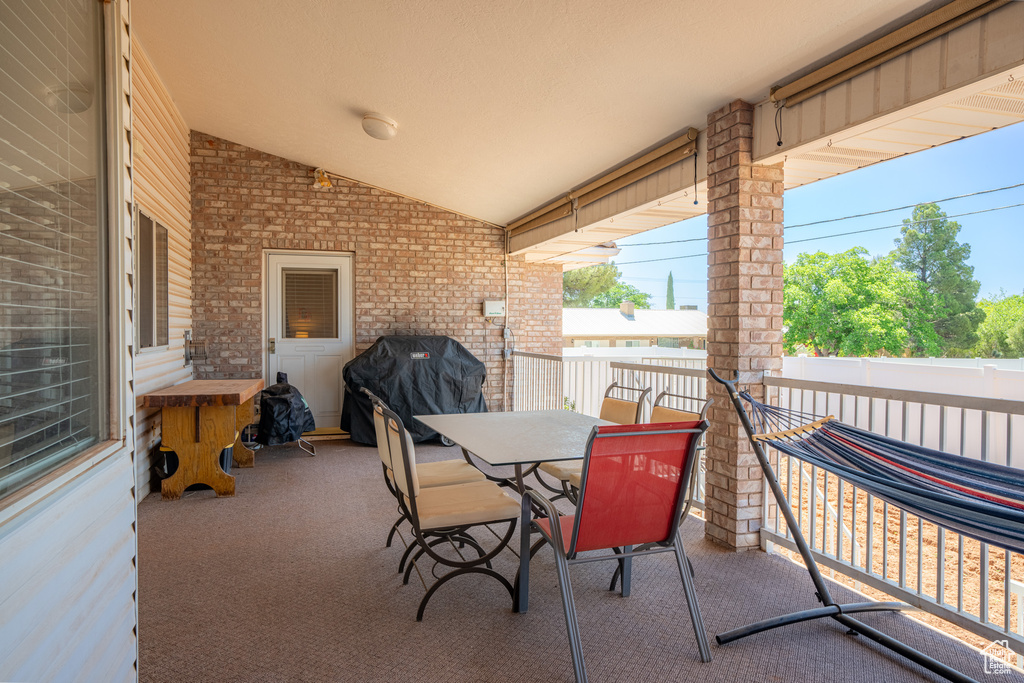 View of patio / terrace with a grill