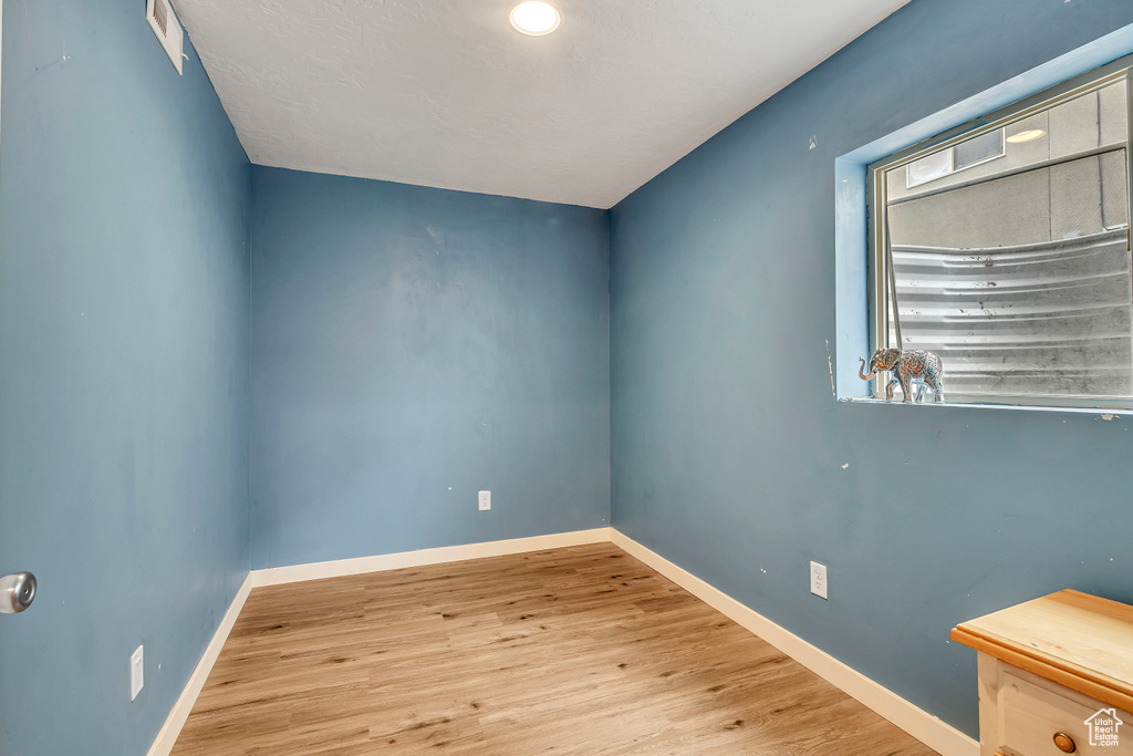 Empty room featuring light hardwood / wood-style flooring and a wealth of natural light