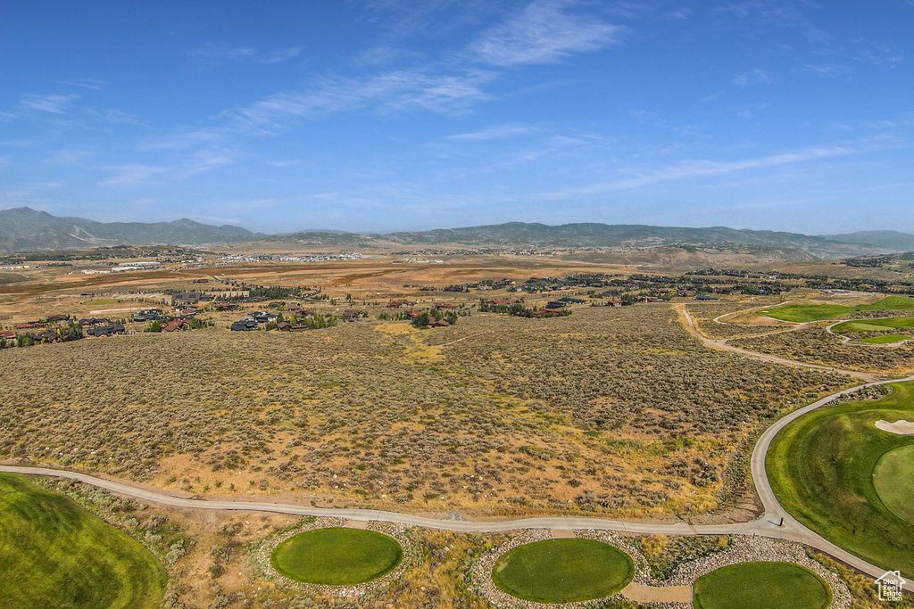 Drone / aerial view with a mountain view