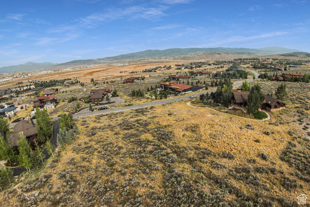 Bird\'s eye view featuring a mountain view