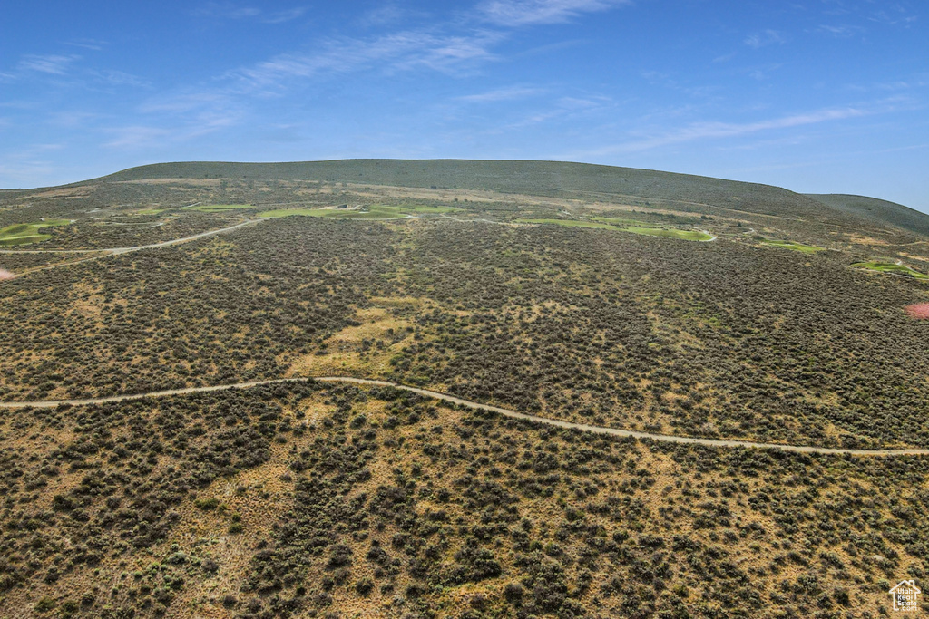 Drone / aerial view with a mountain view