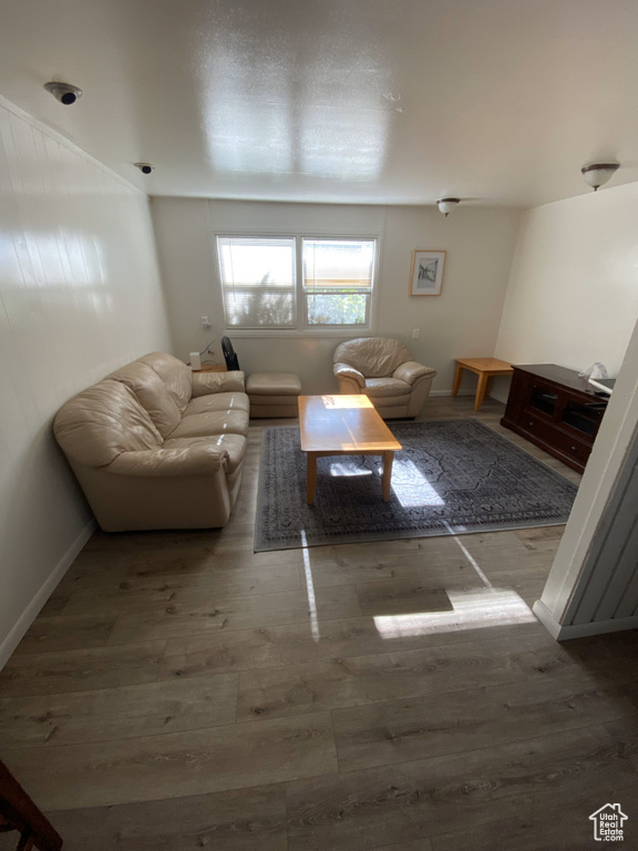 Living room featuring hardwood / wood-style flooring