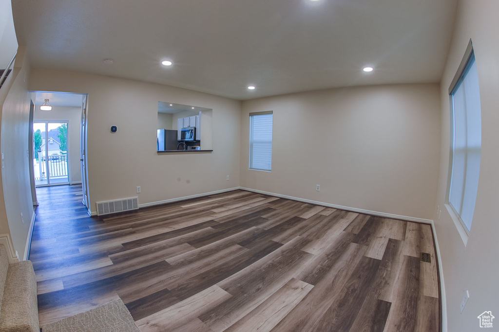 Spare room featuring hardwood / wood-style flooring