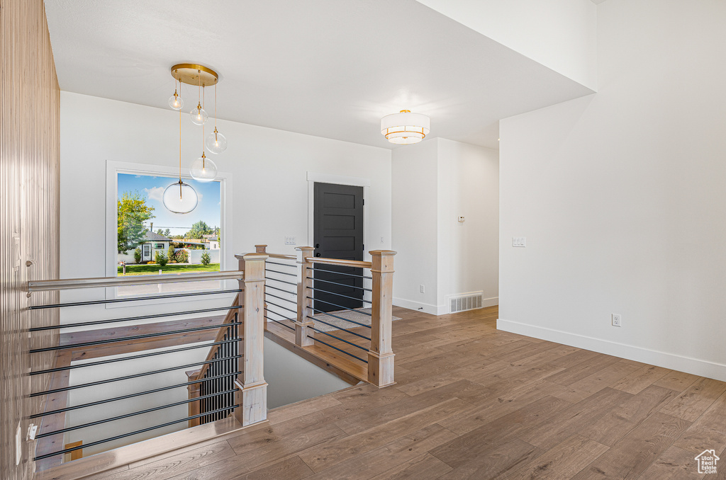 Interior space featuring hardwood / wood-style flooring