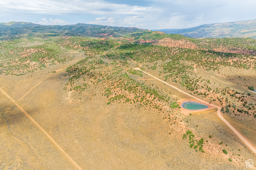 Drone / aerial view with a mountain view