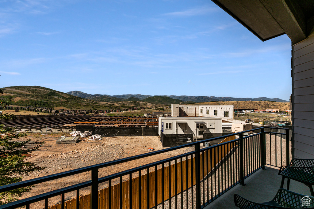 Balcony with a mountain view