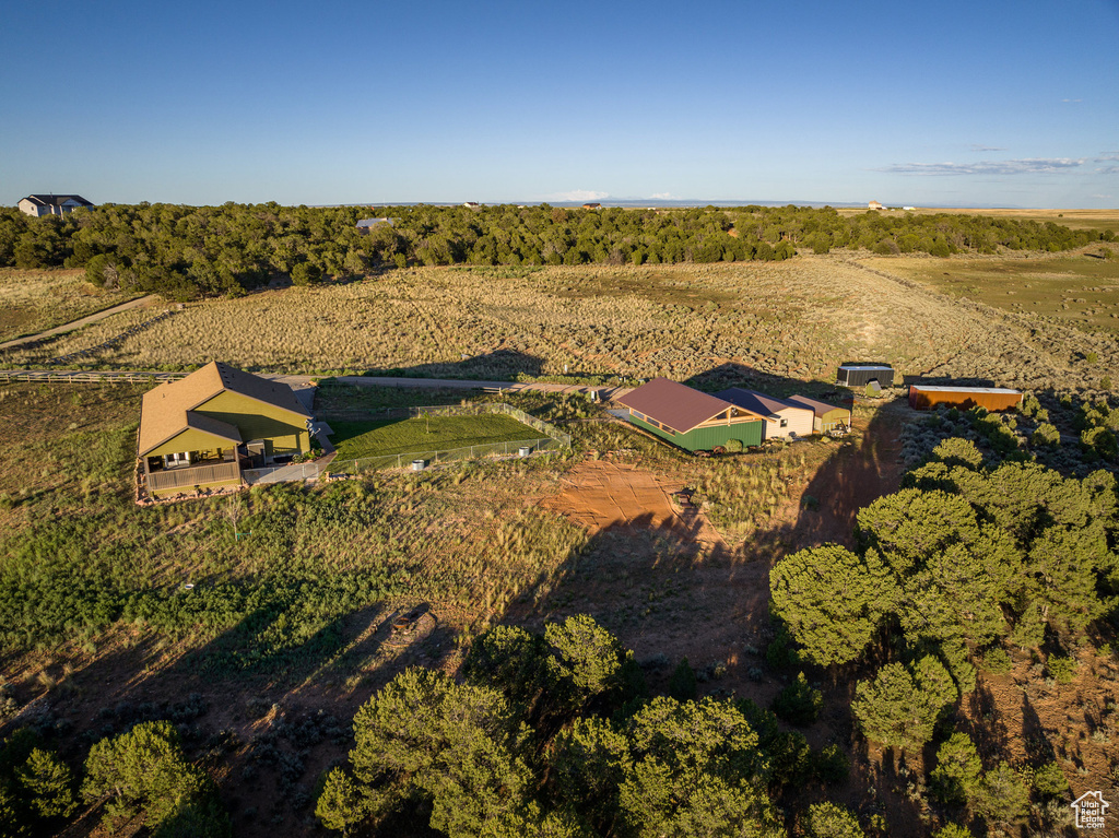 Bird\'s eye view with a rural view