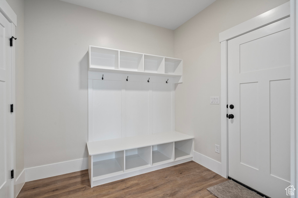 Mudroom featuring hardwood / wood-style floors