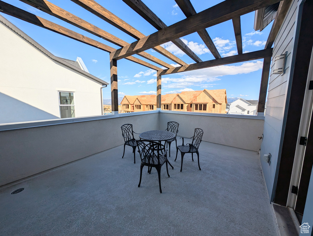 View of patio / terrace with a pergola