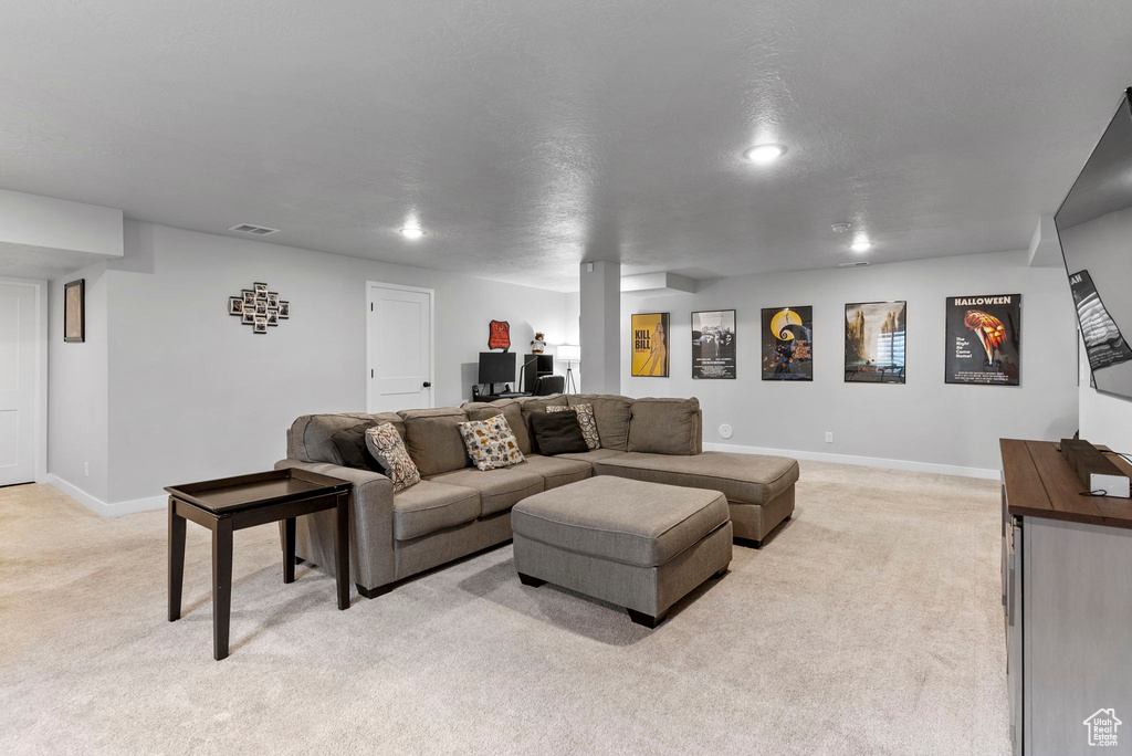 View of carpeted living room