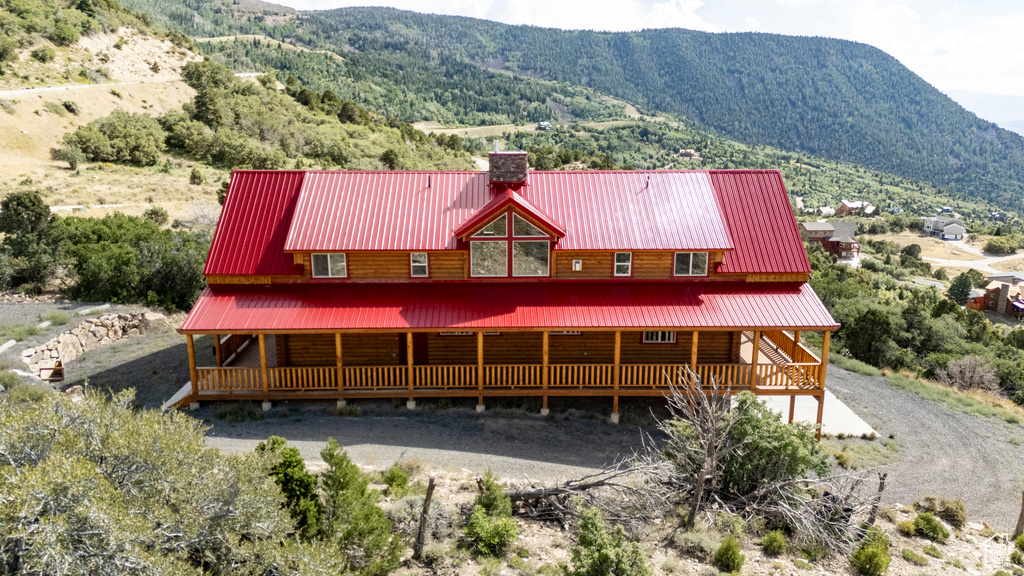 View of front facade with a mountain view