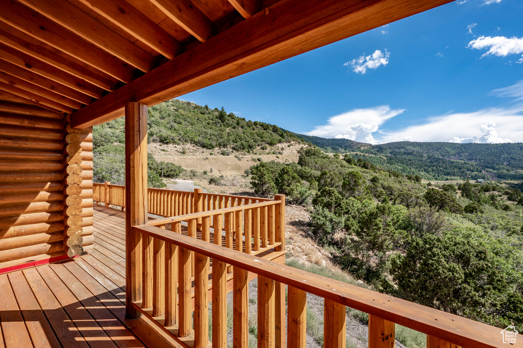 Deck with a mountain view