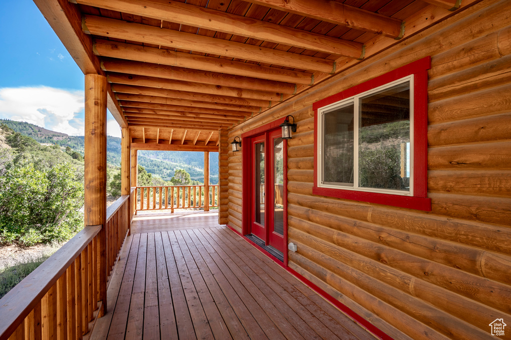 Deck with a mountain view