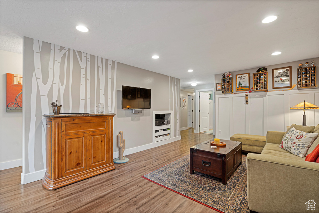 Living room featuring light hardwood / wood-style floors