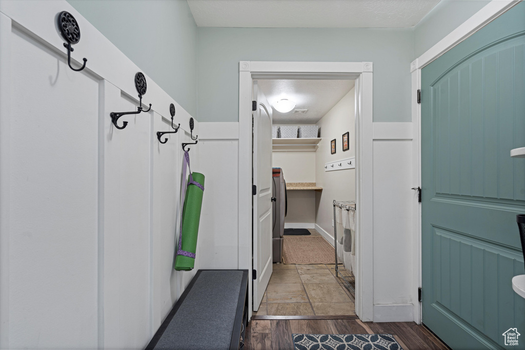 Mudroom featuring tile patterned flooring