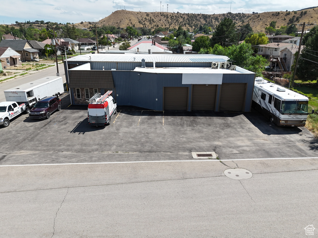 Exterior space featuring a mountain view