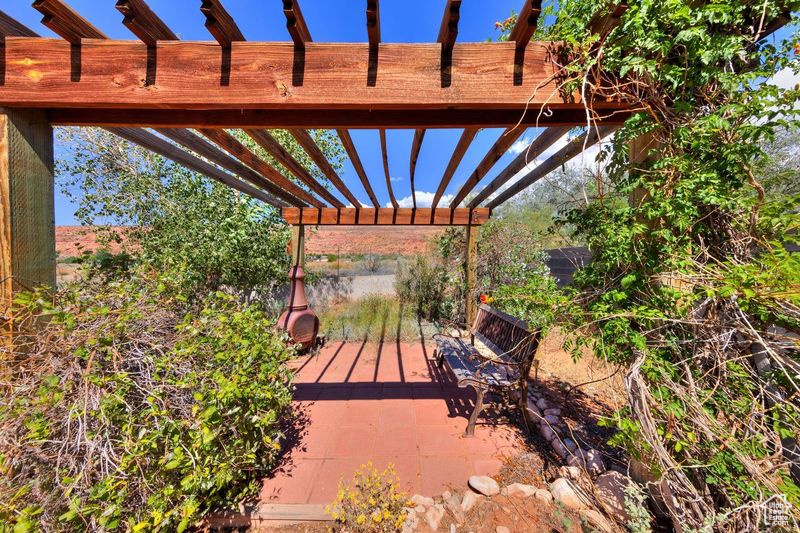 View of patio / terrace with a pergola