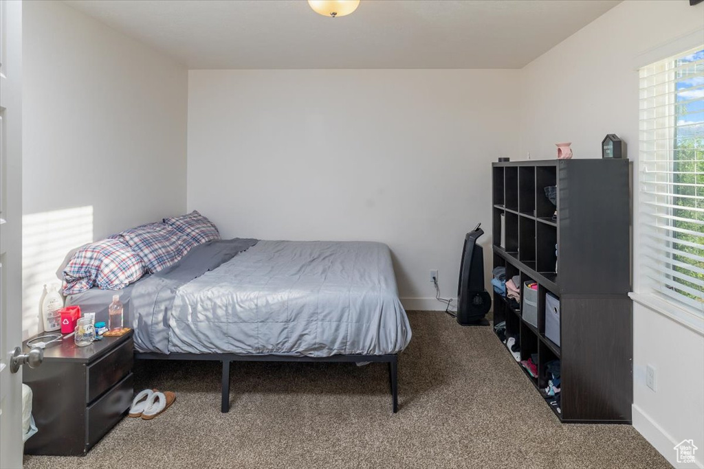 Bedroom featuring carpet floors