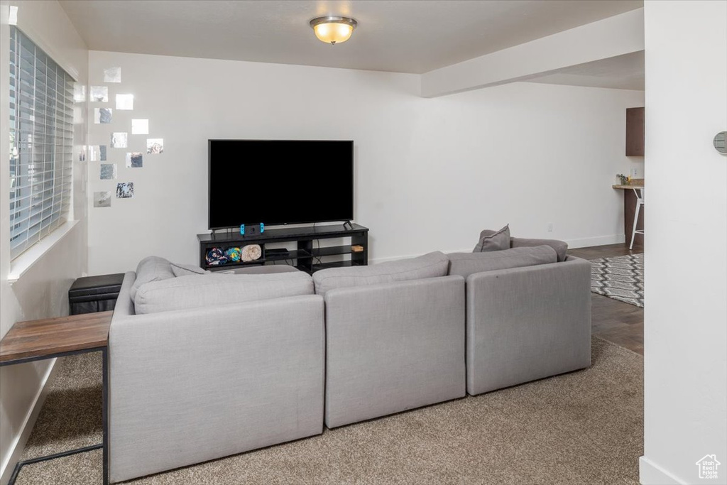 View of carpeted living room