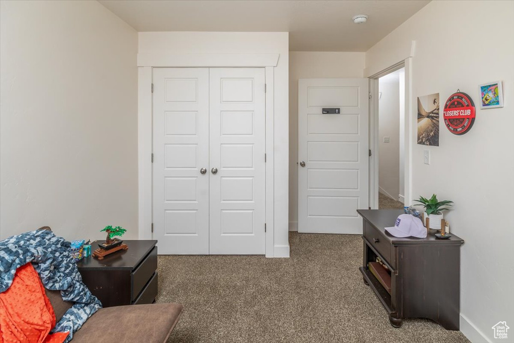 Sitting room with carpet floors