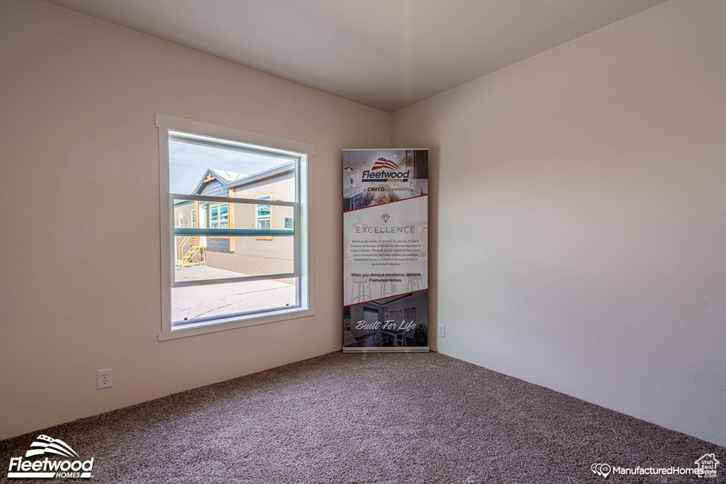 View of carpeted spare room