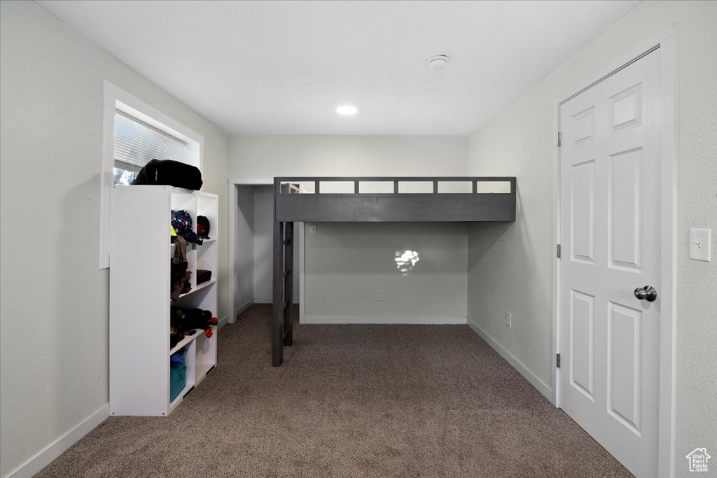 Bedroom with carpet floors