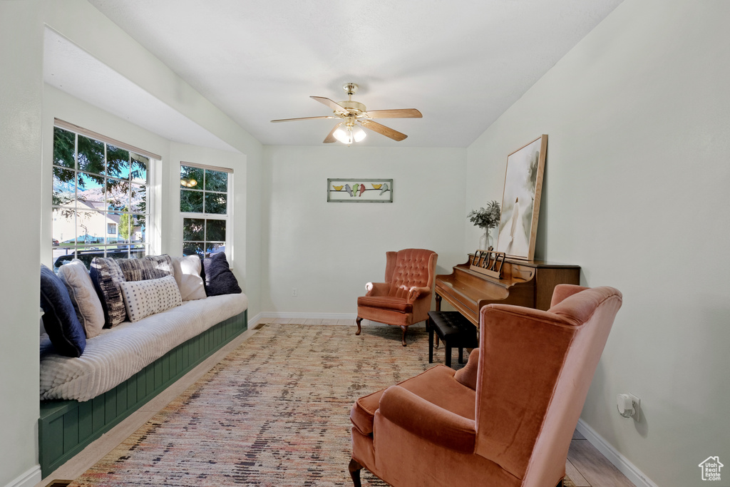 Living room with ceiling fan