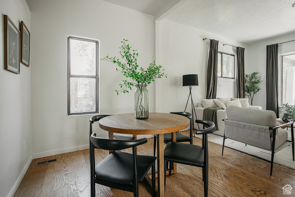 Dining space featuring wood-type flooring