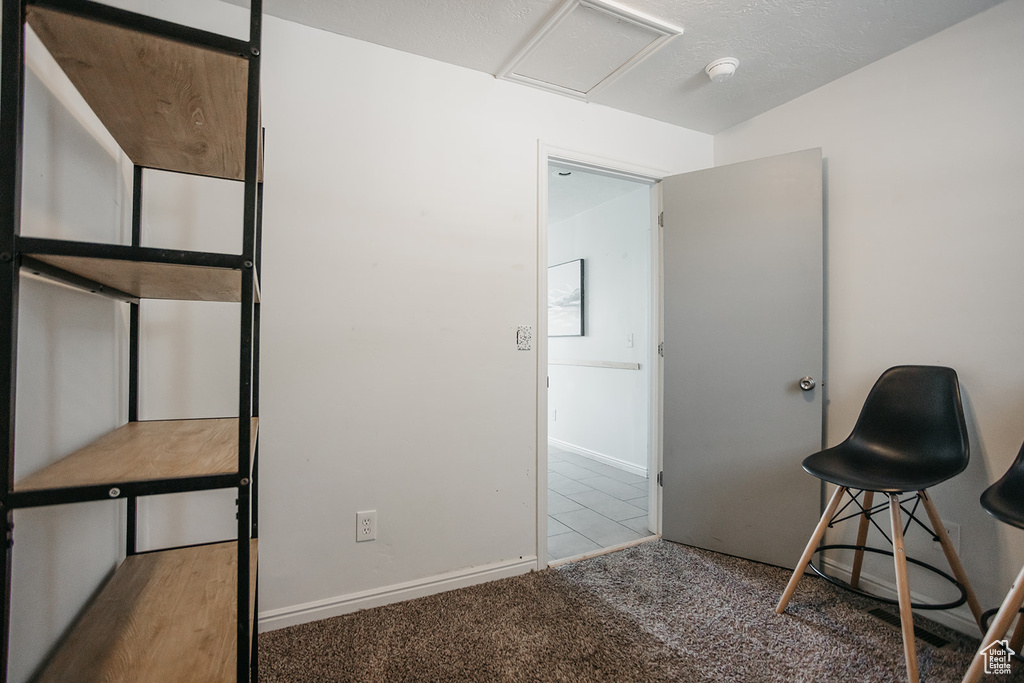 Interior space featuring carpet flooring