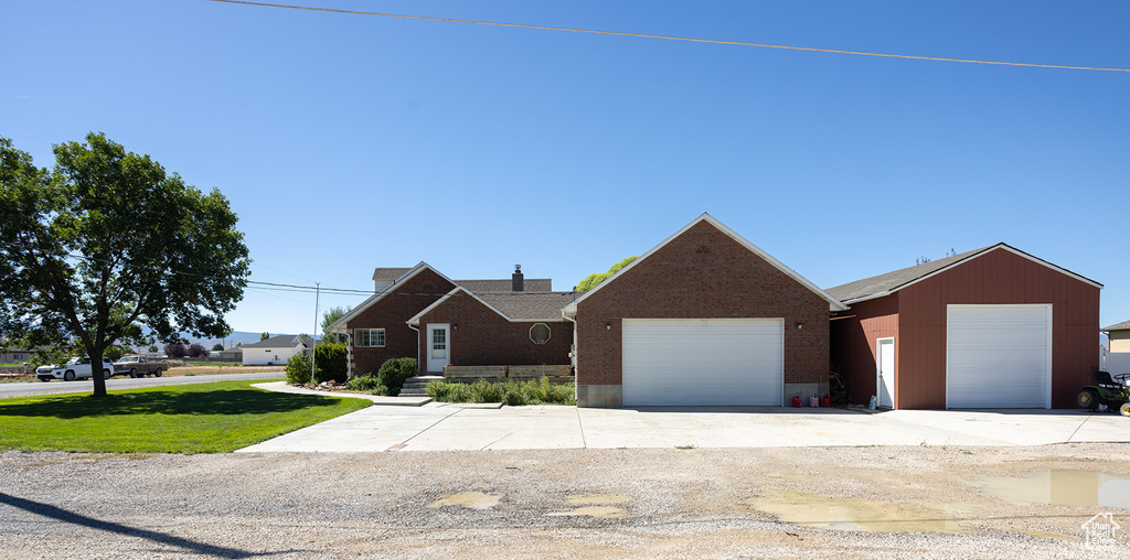 Ranch-style home with a garage