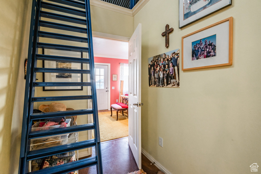 Stairway with ornamental molding